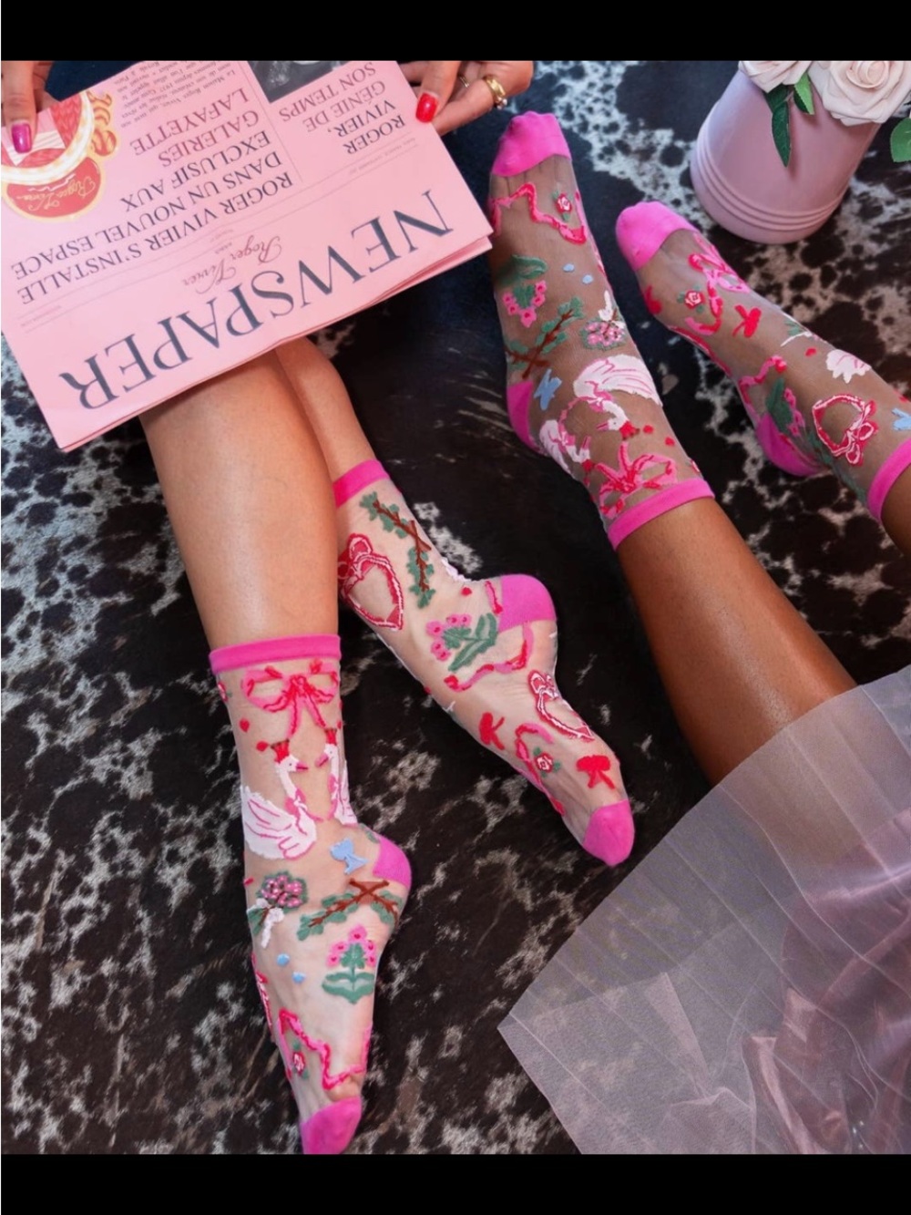 Sock Candy Ballet Sheer Crew Sock. Price Firm.